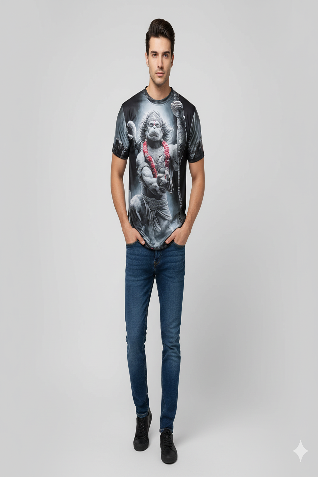 Almighty Immortal Lord Hanuman Graphic T-shirt | AIGenz