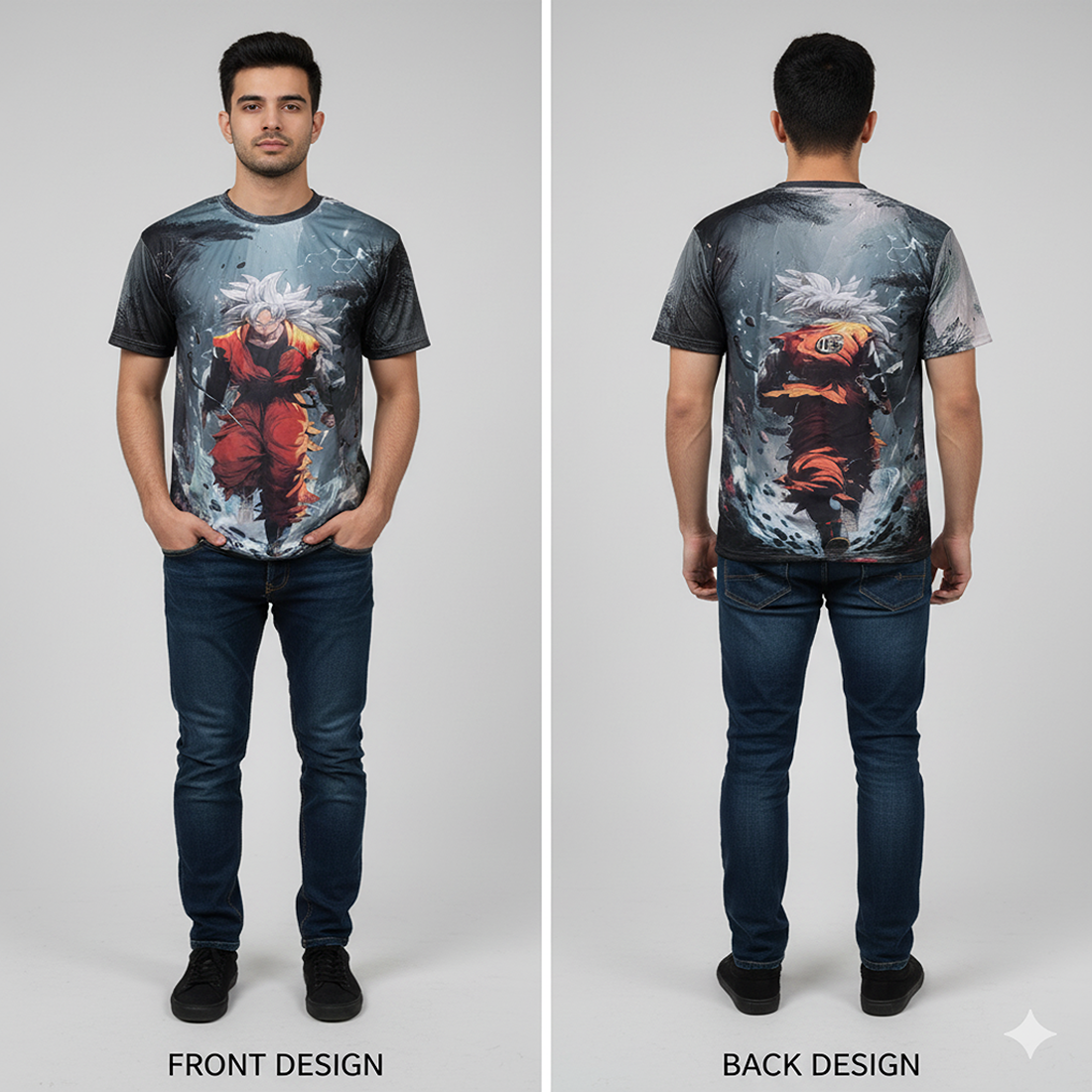 Anime Dragon Goku Character Cool Graphic Print T-Shirt For Men |AIGenz