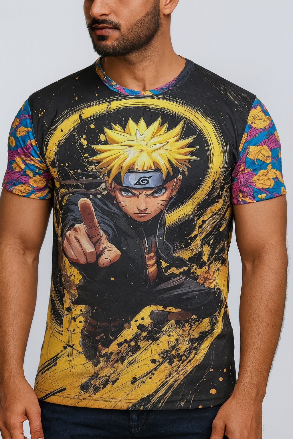 Anime Naruto Graphic Print T-Shirt For Men's\ AI Genz