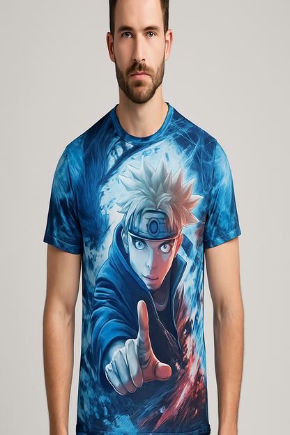 Anime Graphic Printed Japanese Character Naruto T-Shirt For Men's / AIGenz