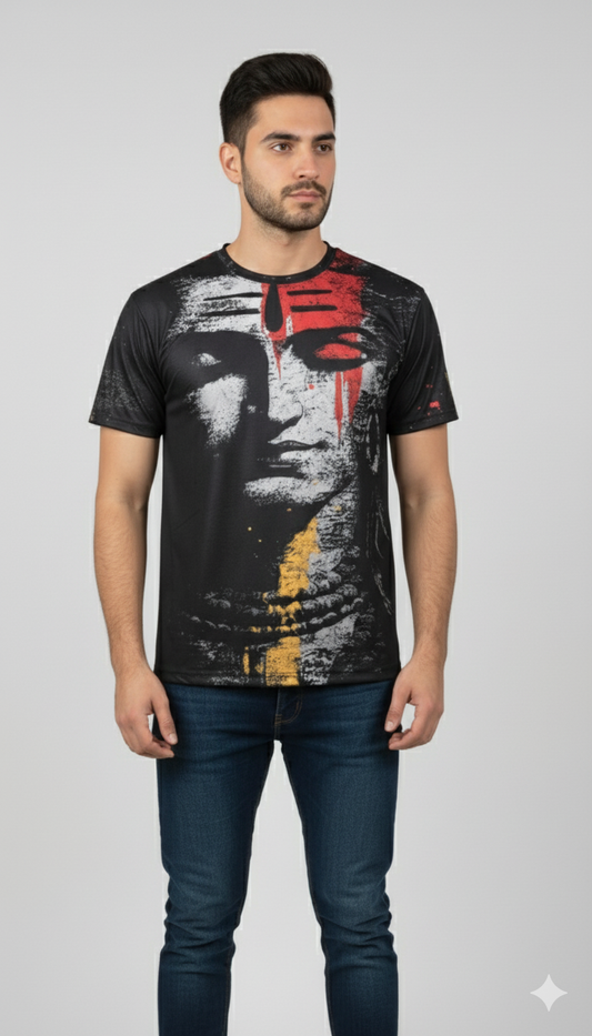 God Lord Shiva Graphic Print T-Shirt for Men's