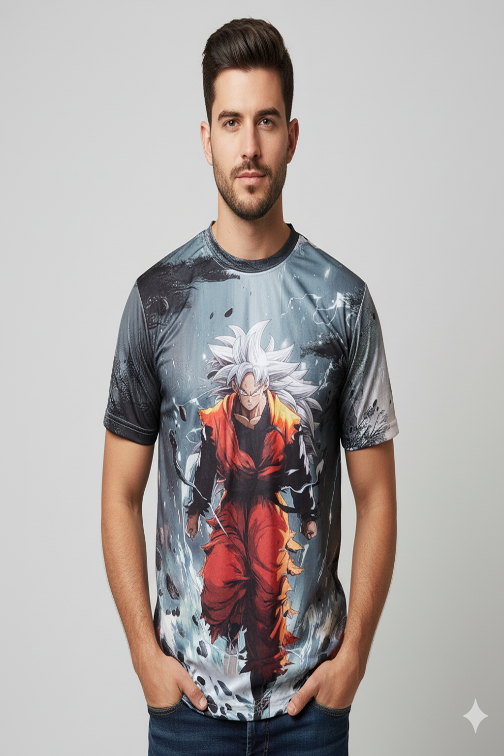 Anime Dragon Goku Character Cool Graphic Print T-Shirt For Men |AIGenz