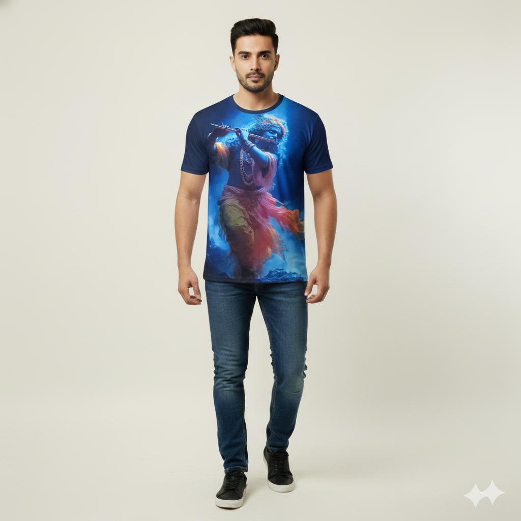 Majestic Lord Shree Krishna Graphic Printed T-shirt