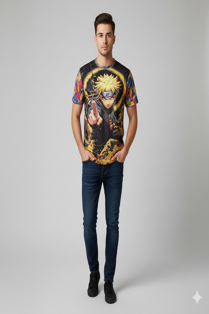 Anime Naruto Graphic Print T-Shirt For Men's\ AI Genz