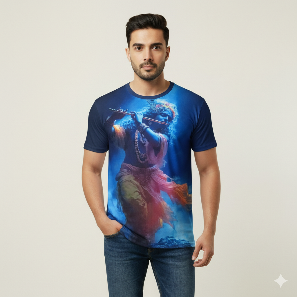Majestic Lord Shree Krishna Graphic Printed T-shirt