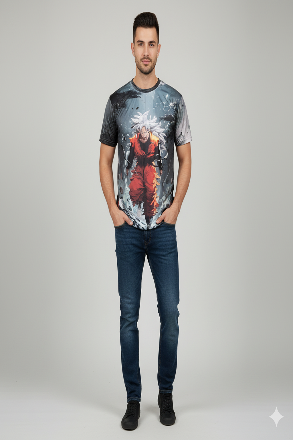 Anime Dragon Goku Character Cool Graphic Print T-Shirt For Men |AIGenz