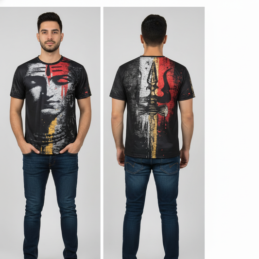 God Lord Shiva Graphic Print T-Shirt for Men's